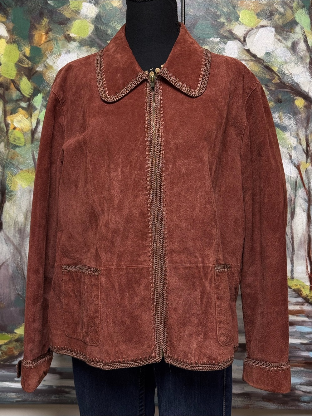 Coldwater Creek 2XL Genuine Leather Suede Western Boho Jacket